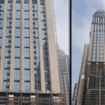 Mast climber installation at Waldorf Astoria Hotel Project